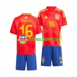 Camisola Júnior Espanha Rodrigo 16 Principais Equipamento Euro 2024 Manga Curta