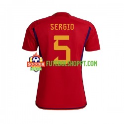 Camisola Homem Espanha SERGIO BUSQUETS 5 Principais Equipamento Copa do Mundo 2022 Manga Curta