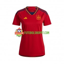 Camisola Mulher Espanha Principais Equipamento Mundial 2022 Manga Curta