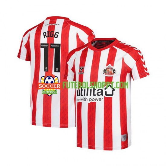 Camisola Homem Sunderland Chris Rigg 11 Principais Equipamento 2024-2025 Manga Curta
