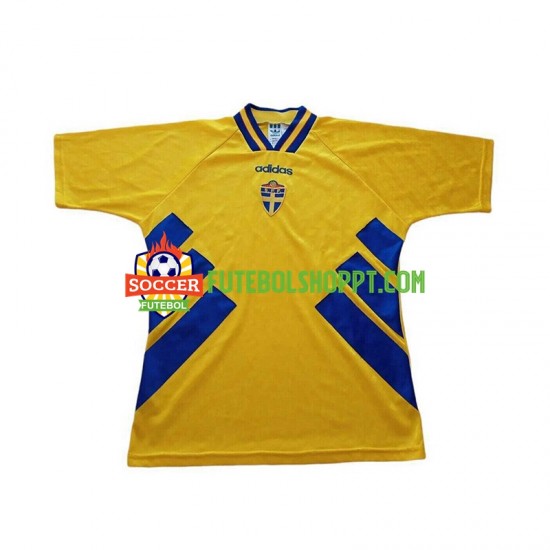 Camisola Homem Suécia Retro Principais Equipamento 1994 Manga Curta