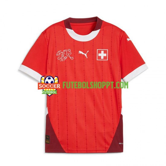Camisola Homem Suíça Principais Equipamento Euro 2024 Manga Curta