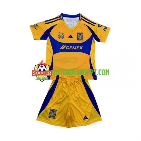 Camisola Júnior Tigres UANL Principais Equipamento 2024-2025 Manga Curta