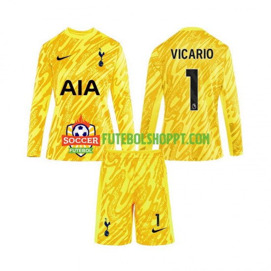 Camisola Júnior Tottenham Hotspur Vicario 1 Guarda-redes Principais Equipamento 2024-2025 Manga Comprida