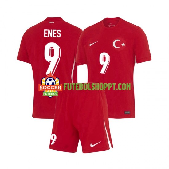 Camisola Júnior Turquia Enes Unal 9 Alternativa Equipamento Euro 2024 Manga Curta