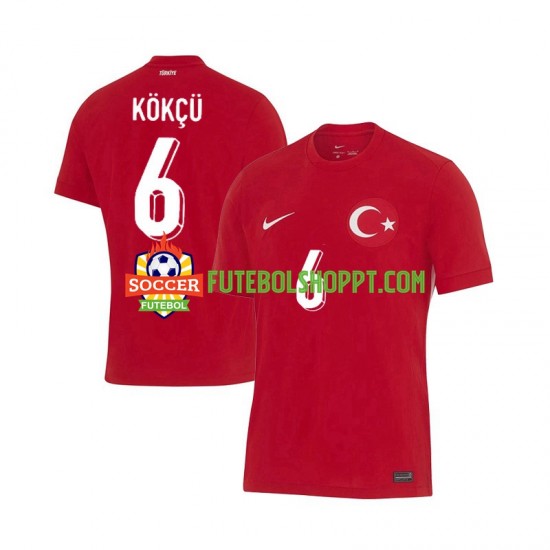 Camisola Homem Turquia Orkun Kokcu 6 Alternativa Equipamento Euro 2024 Manga Curta