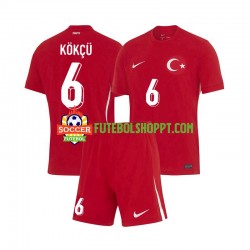 Camisola Júnior Turquia Orkun Kokcu 6 Alternativa Equipamento Euro 2024 Manga Curta