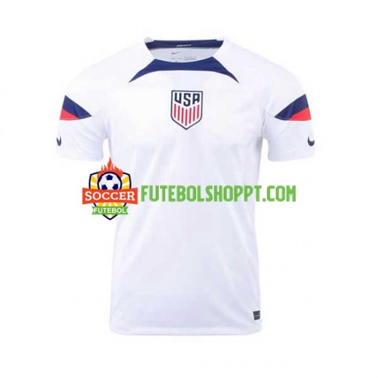 Camisola Homem Estados Unidos Principais Equipamento Mundial 2022 Manga Curta