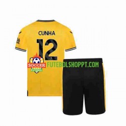 Camisola Júnior Wolverhampton Wanderers CUNHA 12 Principais Equipamento 2023-2024 Manga Curta
