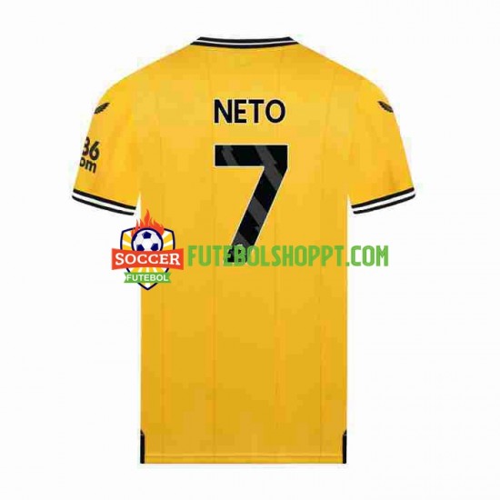 Camisola Homem Wolverhampton Wanderers NETO 7 Principais Equipamento 2023-2024 Manga Curta