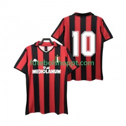 Camisola Homem AC Milan 10 1988 1989 Retro Principais Equipamento Manga Curta