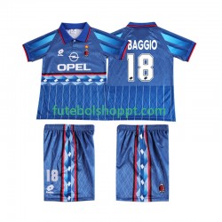 Camisola Júnior AC Milan BAGGIO 18 1995 1996 Retro Alternativa Equipamento Manga Curta