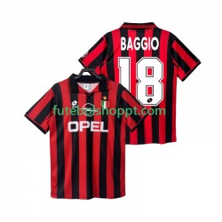 Camisola Homem AC Milan BAGGIO 18 1996 1997 Retro Principais Equipamento Manga Curta