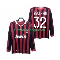 Camisola Homem AC Milan BECKHAM 32 2009 Retro Principais Equipamento 2010 Manga Comprida
