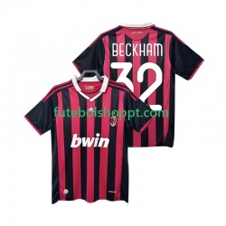 Camisola Homem AC Milan BECKHAM 32 2009 Retro Principais Equipamento 2010 Manga Curta