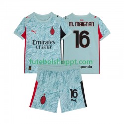Camisola Júnior AC Milan Mike Maignan 16 Guarda-redes Principais Equipamento 2025-2026 Manga Curta