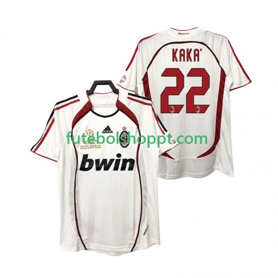 Camisola Homem AC Milan KAKA 22 2007 Retro Alternativa Equipamento 2006 Manga Curta