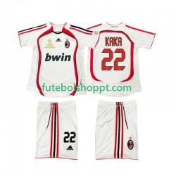 Camisola Júnior AC Milan KAKA 22 2007 Retro Alternativa Equipamento 2006 Manga Curta