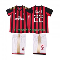 Camisola Júnior AC Milan KAKA 22 2013 2014 Retro Principais Equipamento Manga Curta