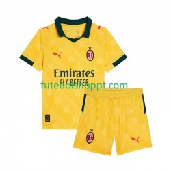 Camisola Júnior AC Milan Terceiro Equipamento 2025-2026 Manga Curta