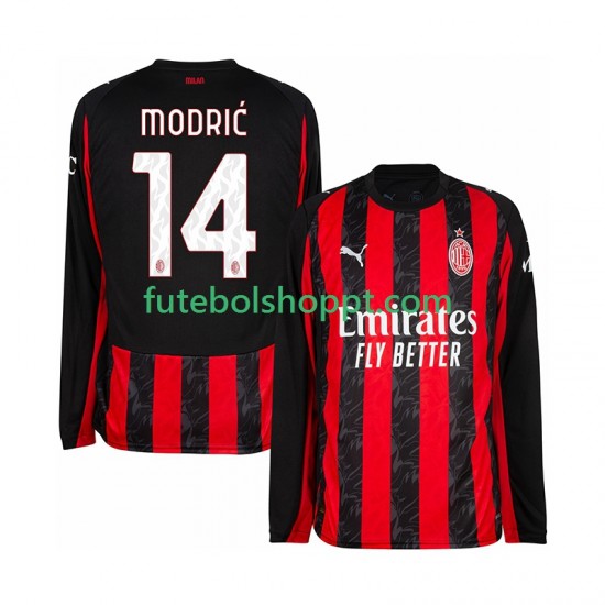 Camisola Homem AC Milan Modrić Luca 14 Principais Equipamento 2025-2026 Manga Comprida