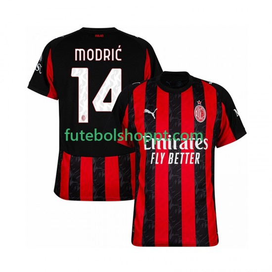 Camisola Homem AC Milan Modrić Luca 14 Principais Equipamento 2025-2026 Manga Curta