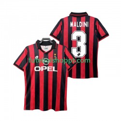 Camisola Homem AC Milan MALDINI 3 1995 1996 Retro Principais Equipamento Manga Curta