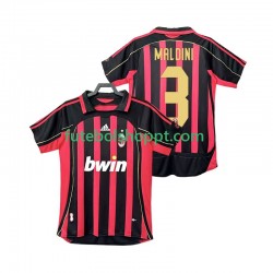 Camisola Homem AC Milan MALDINI 3 2007 Retro Principais Equipamento 2006 Manga Curta