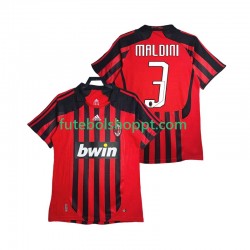 Camisola Homem AC Milan MALDINI 3 2007 Retro Principais Equipamento 2008 Manga Curta