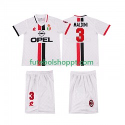 Camisola Júnior AC Milan MALDINI 3 1996 1997 Retro Alternativa Equipamento Manga Curta