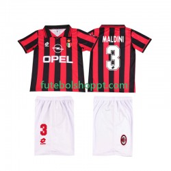 Camisola Júnior AC Milan MALDINI 3 1996 1997 Retro Principais Equipamento Manga Curta
