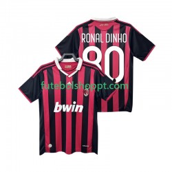Camisola Homem AC Milan RONALDINHO 80 2009 Retro Principais Equipamento 2010 Manga Curta