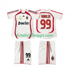 Camisola Júnior AC Milan RONALDO 9 2007 Retro Alternativa Equipamento 2006 Manga Curta