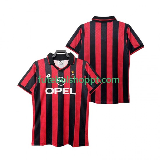 Camisola Homem AC Milan 1995 1996 Retro Principais Equipamento Manga Curta