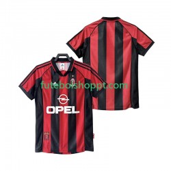 Camisola Homem AC Milan Retro Principais Equipamento 1998 1999 Manga Curta