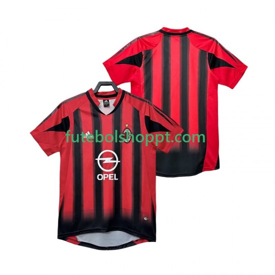 Camisola Homem AC Milan 2005 Retro Principais Equipamento 2004 Manga Curta