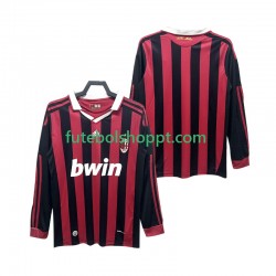 Camisola Homem AC Milan 2009 Retro Principais Equipamento 2010 Manga Comprida