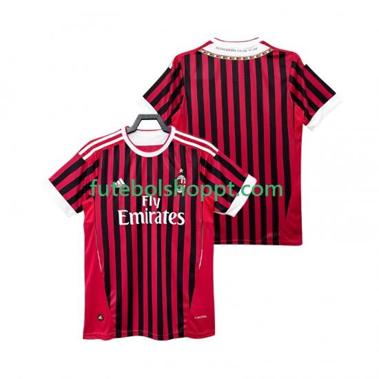 Camisola Homem AC Milan 2012 Retro Principais Equipamento 2011 Manga Curta