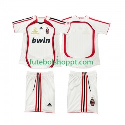 Camisola Júnior AC Milan 2007 Retro Alternativa Equipamento 2006 Manga Curta