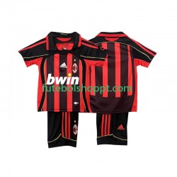 Camisola Júnior AC Milan 2007 Retro Principais Equipamento 2006 Manga Curta