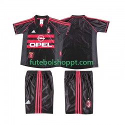 Camisola Júnior AC Milan Retro Terceiro Equipamento 1998 1999 Manga Curta