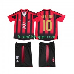 Camisola Júnior AC Milan SEEDORF 10 2005 Retro Principais Equipamento 2004 Manga Curta