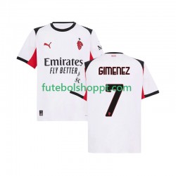Camisola Homem AC Milan Santiago Gimenez 7 Alternativa Equipamento 2025-2026 Manga Curta