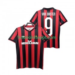 Camisola Homem AC Milan VAN BASTEN 9 1991 Retro Principais Equipamento 1990 Manga Curta