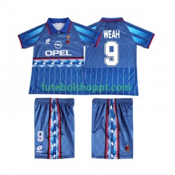 Camisola Júnior AC Milan WEAH 9 1995 1996 Retro Alternativa Equipamento Manga Curta