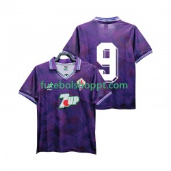 Camisola Homem ACF Fiorentina 9 1992 1993 Retro Principais Equipamento Manga Curta