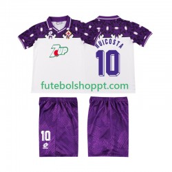Camisola Júnior ACF Fiorentina RUI COSTA 10 1992 1993 Retro Alternativa Equipamento Manga Curta