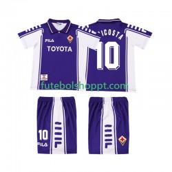 Camisola Júnior ACF Fiorentina RUI COSTA 10 2000 Retro Principais Equipamento 1999 Manga Curta