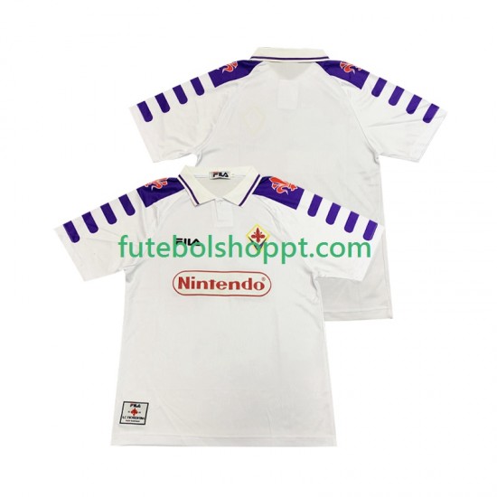 Camisola Homem ACF Fiorentina Retro Alternativa Equipamento 1998 1999 Manga Curta