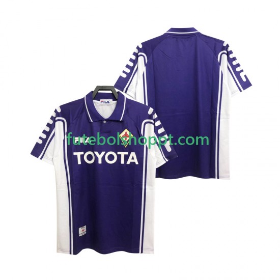 Camisola Homem ACF Fiorentina 2000 Retro Principais Equipamento 1999 Manga Curta